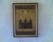 Картина из шпона!!!Герб города Хотин 1826 года.Сделан мной из шпона.