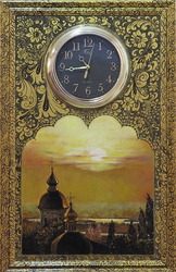 Авторские работы Часы с пейзажем «Золотые дали»