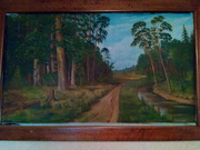 картина маслом рисунок лесной пейзаж