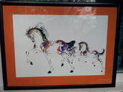 Картина,  Лошадь с жеребенком,  акварель